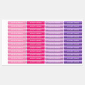 キッズピンクパープルパーソナライズされた新学期 ラベル (シート)