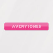 キッズピンクパープルパーソナライズされた新学期 ラベル (デザイン2)