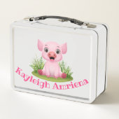 キッズピンクピッグメタル弁当箱 メタルランチボックス (裏面)