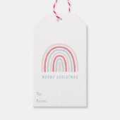 キッズピンクボホクリスマスレインボーギフトラベル ギフトタグ (正面)