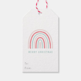 キッズピンクボホクリスマスレインボーギフトラベル ギフトタグ