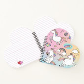 キッズピンクユニコーン虹の星のハート型 ノートブック (内部)