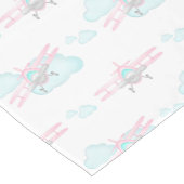 キッズピンク航空飛んでいる誕生日 ショートテーブルランナー (コーナー)