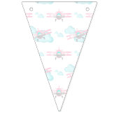 キッズピンク航空飛んでいる誕生日 バンティングフラッグ (第2の旗)
