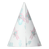 キッズピンク航空飛んでいる誕生日 パーティーハット (裏面)