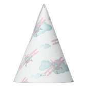 キッズピンク航空飛んでいる誕生日 パーティーハット (左)