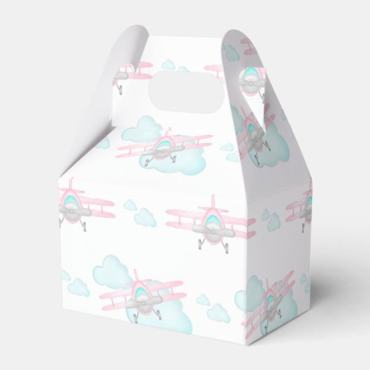 キッズピンク航空飛んでいる誕生日 フェイバーボックス (裏面サイド)