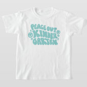 キッズピースアウト幼稚園Tシャツティール（緑がかった色） Tシャツ (レイダウン)