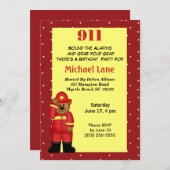 キッズファイアマン誕生日招待状 招待状 (正面/裏面)