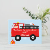 キッズファイアートラック誕生日サンキューカード サンキューカード (スタンド正面)