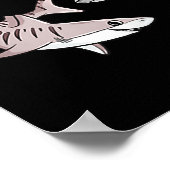 キッズファイブ誕生日ボーイズサメ白シャーク ポスター (角)