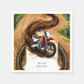 キッズファストバイク誕生日 スタンダードカクテルナプキン (正面)