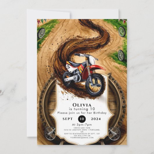 キッズファストバイク誕生日 招待状 (正面)