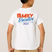 キッズファミリークルーズブルー/オレンジパーソナライズ Tシャツ (裏面)