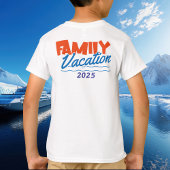 キッズファミリークルーズブルー/オレンジパーソナライズ Tシャツ