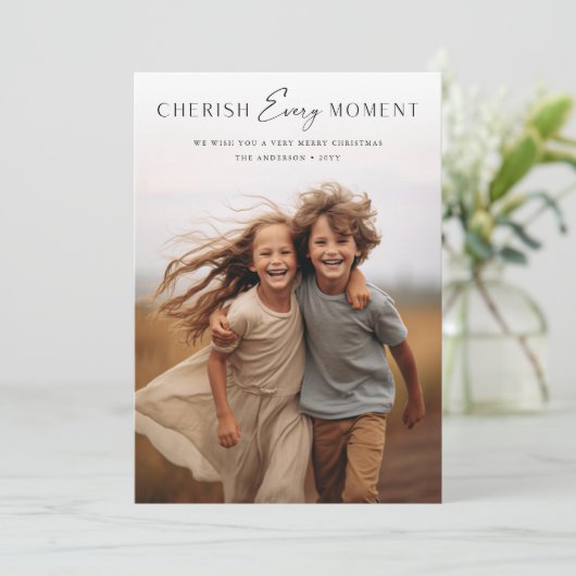 キッズファミリーモダンのクリスマスを大切にする カード (スタンド正面)