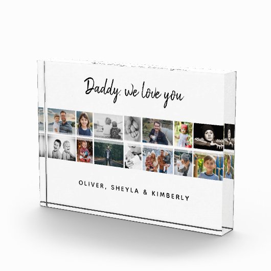キッズファミリー付き父親14フォトコラージュキープサケ フォトブロック (右)