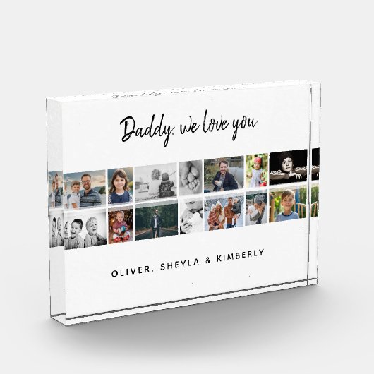 キッズファミリー付き父親14フォトコラージュキープサケ フォトブロック (左)