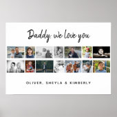 キッズファミリー付き父親14フォトコラージュキープサケ ポスター (正面)