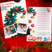 キッズファミリー写真お洒落クリスマスツリーカード 招待状