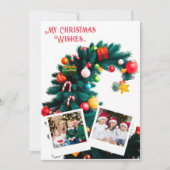 キッズファミリー写真お洒落クリスマスツリーカード 招待状 (正面)