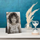 キッズファミリー写真モダンスクリプト名文字 フォトプラーク (側面)