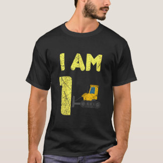 キッズファミリー建築トラックショベル誕生日 Tシャツ