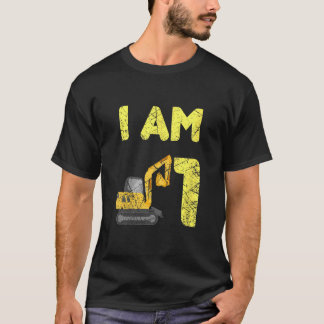 キッズファミリー建築トラックショベル誕生日 Tシャツ
