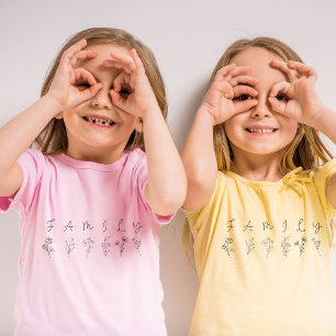 キッズファミリーTシャツ – フローラレターデザイン Tシャツ