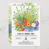 キッズファーマーズマーケット誕生日 招待状 (正面/裏面)