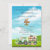 キッズファームトラクターアニマルバースデーパーティー 招待状 (正面)