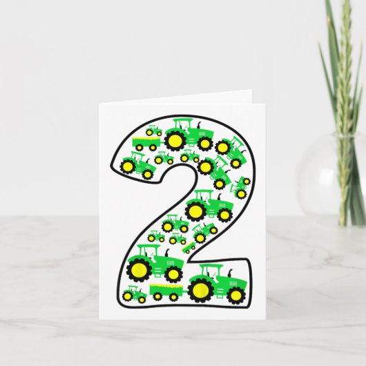 キッズファームトラクターボーイ2nd誕生日2歳トッド カード (正面)