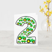 キッズファームトラクターボーイ2nd誕生日2歳トッド カード (黄色い花)