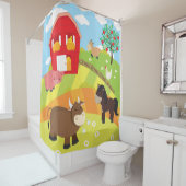 キッズファーム動物、農家テーマシャワーカーテン シャワーカーテン (インサイチュ)