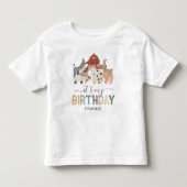キッズファーム 幼稚園で誕生日だよ トドラーTシャツ (正面)