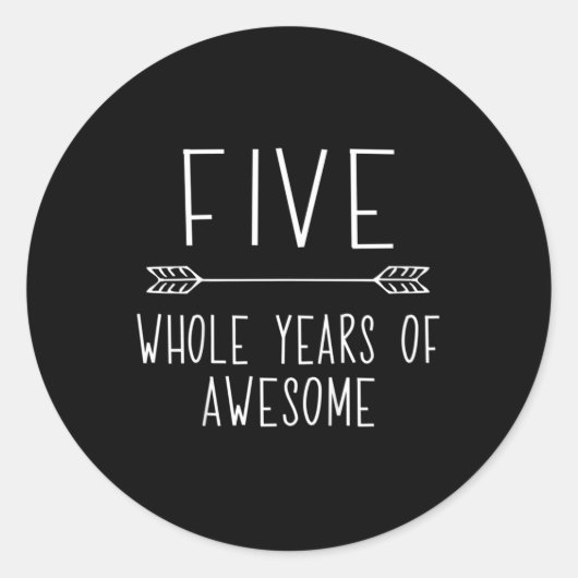 キッズフィフス誕生日少年, 5歳誕生日少年 ラウンドシール (正面)