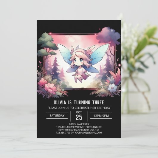 キッズフェお洒落アリー誕生日 招待状 (スタンド正面)