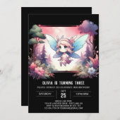 キッズフェお洒落アリー誕生日 招待状 (正面/裏面)