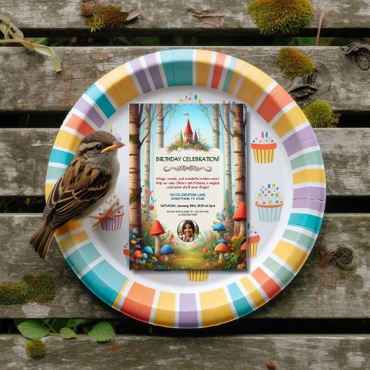 キッズフェアヤーブルフォレスト誕生日パーティーの招待状 招待状