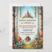 キッズフェアヤーブルフォレスト誕生日パーティーの招待状 招待状 (正面)