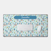 キッズフェアリー城の青い魔法の名前 デスクマット (キーボード&マウス)