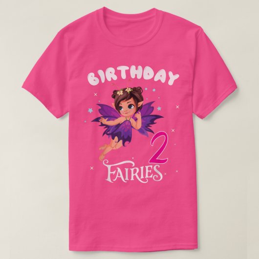 キッズフェアリー誕生日パーティー2歳フェアリー誕生日 Tシャツ (デザイン正面)