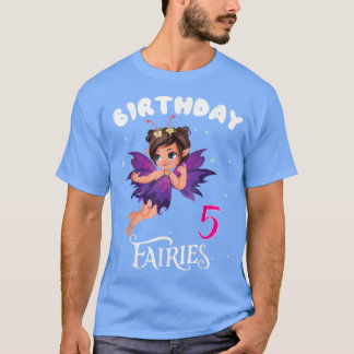 キッズフェアリー誕生日パーティー5歳フェアリー誕生日 Tシャツ
