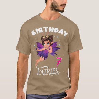 キッズフェアリー誕生日パーティー7歳フェアリー誕生日 Tシャツ