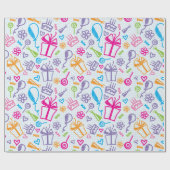キッズフェスティバルスケッチ誕生日 ラッピングペーパー (フラット)