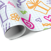 キッズフェスティバルスケッチ誕生日 ラッピングペーパー (ロールコーナー)