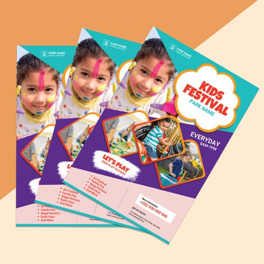 キッズフェスティバルフライヤーテンプレート