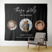 キッズフォトおもしろい婚約パーティ背景 タペストリー (インサイチュ(横))