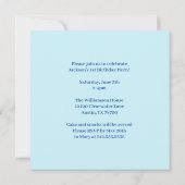 キッズフォトカスタムパーティーブルーボーイズ1st誕生日 招待状 (裏面)