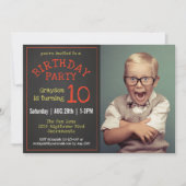 キッズフォトクールシャルボード誕生日パーティー 招待状 (正面)